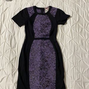Purple and black cocktail dress